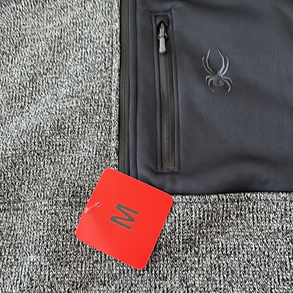 Spyder Gait Men’s Half Zip Black Gray Jacket Size Medium NWT - Picture 10 of 13